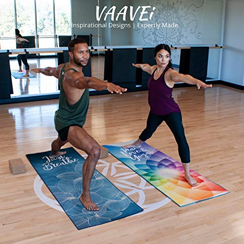Vaavei Non Slip Yoga Towel, Hand Towel, Bag Set; Corner Pockets, Yoga Mat Sized, Perfect For Yoga, Hot Yoga, Bikram Yoga, Quality Microfiber, Lightweight And Compact, 5 Designs, 2 Sizes #TOP7