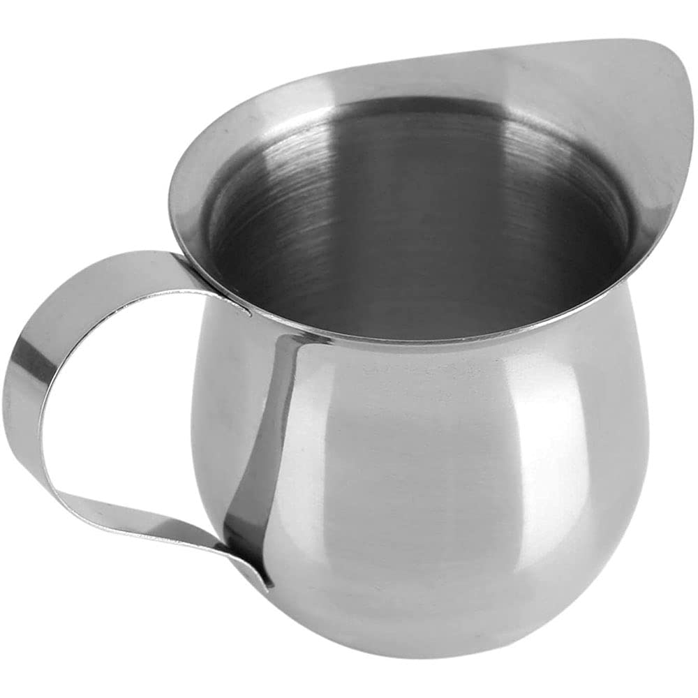 Ancllo Silver 90Ml Multipurpose Stainless Steel Pointed Mouth Coffee Milk Frothing Cup Coffee Jug Pitcher For Latte Art Cappuccino Barista Milk(90Ml / 3Oz)