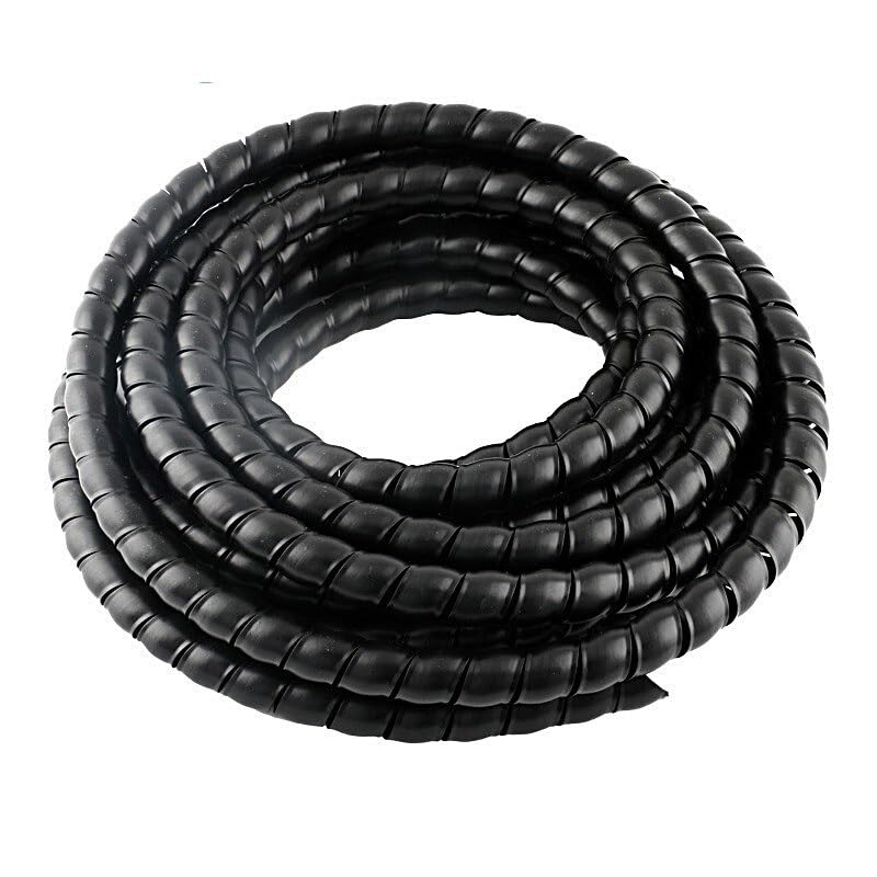 Kabelschlauch,Kabelschutz,Kabelschutzschlauch 1/2/5M Wickelrohr 8/10/12/16/20 mm Draht Organizer Kabelschutzhülse Rohrschutzhülse Spiralwickelwickelschutz (Color : Black, Size : ID 38MM_10 Meters)