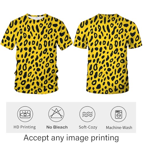Novelty Short Sleeve Crewneck Shirt Funny Fashion Leopard Print T-Shirt3