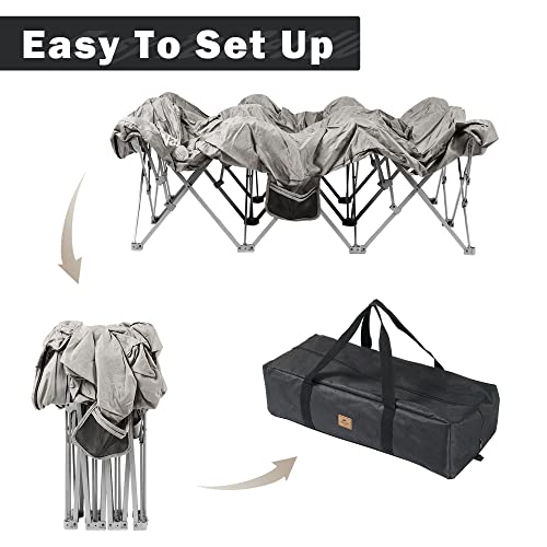 Image of Naturehike CosyWild 2 Person Camping Cot Frame Only, Air Mattress Not Included, Folding Full Size Camping Bed Frame with Side Pocket and Carry Bag