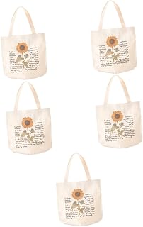 5 Pçs Bolsa De Lona Floral Bolsa De Flor Bolsa De Mão Feminina Bolsa De Ombro Bolsa De Ombro Para Mulher Bolsa De Lona Feminina Bolsa De Lona Estética Bolsas De Lona Bonitas