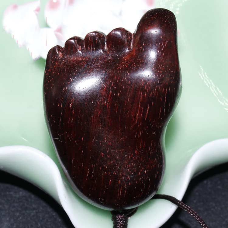 Mascot Wooden Crafts Wood Carving Art Wood Decoration Artwork 印度小叶紫檀知足常乐手把件脚丫蜘蛛工艺品小把件工艺收藏(约45mm*17mm*30mm)