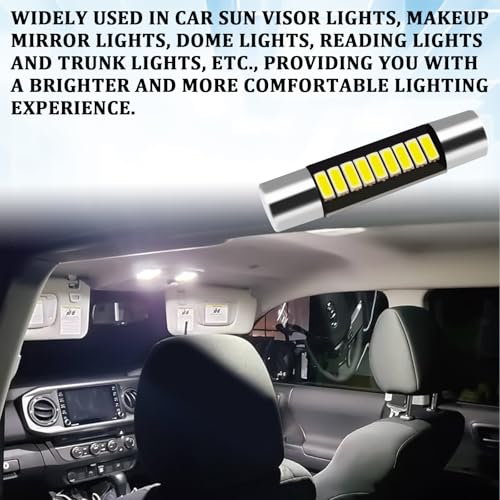 6PCS 28mm 29mm 6614F Bombilla LED para Auto Blanco miniatura 6