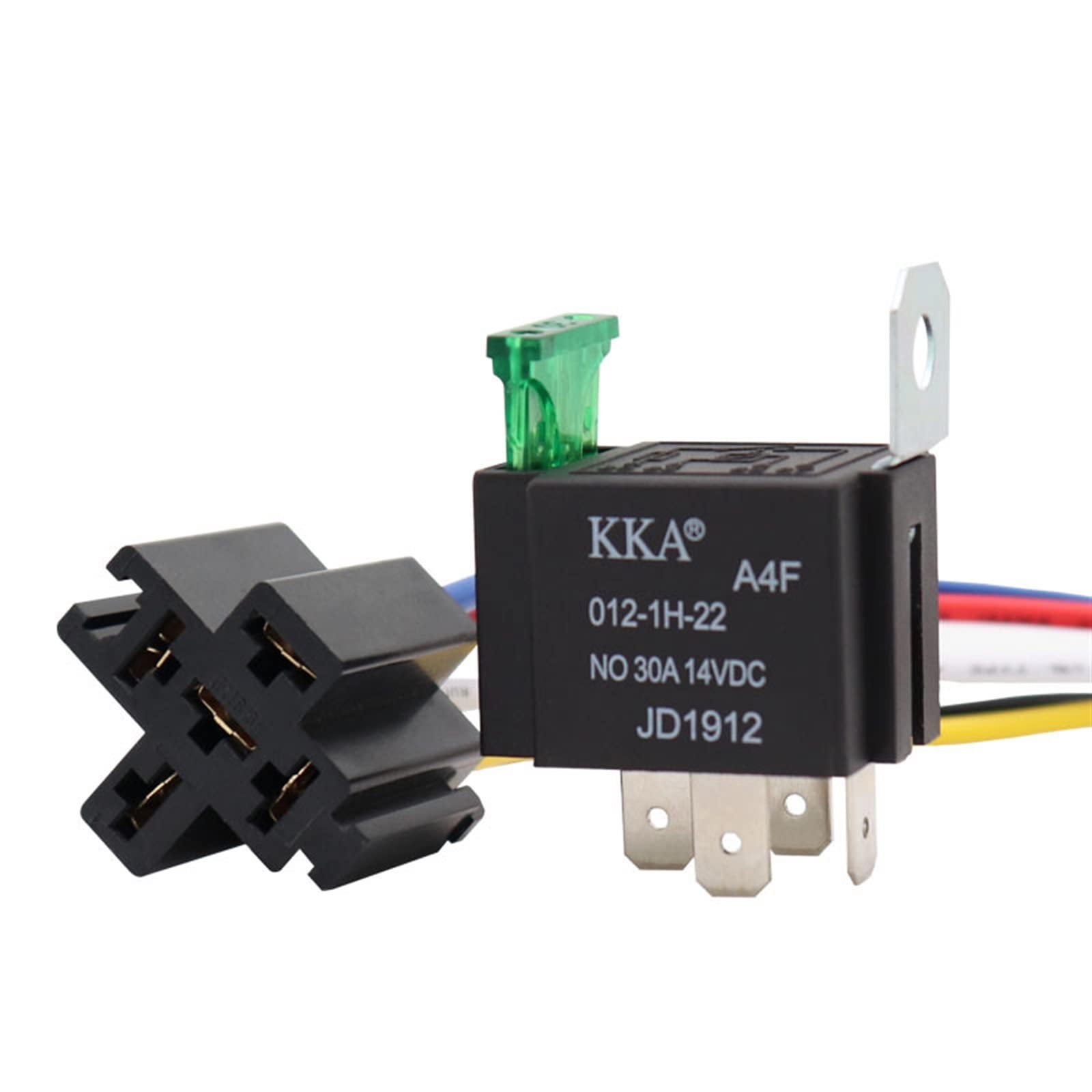Piezas electrónicas 10 Uds relé de placa de seguridad relé automotriz impermeable con arnés de cableado 12V 30A relé de fusible de coche Terminal de cobre relé automático JD2912 (Size : 4 Pin 24V)