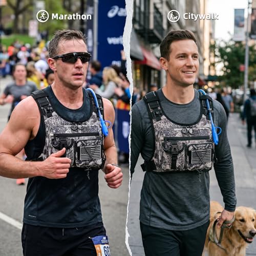 Image of Criuage USA Patent Running Hydration Vest Backpack, Lightweight Chest Pack with 2.0L Water Bladder Bag Daypack for Hiking Running Cycling Race Marathon for Women Men