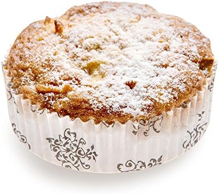 Panificio Premium 3.2-inch, 4 oz Baking Cups: Regular-Ridged Round Paper Baking Cups Perfect for Muffins, Cupcakes or Mini Snacks - Vintage Floral Design - Disposable and Recyclable - 200-CT