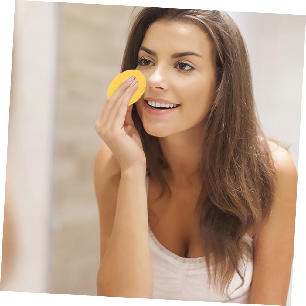 FRCOLOR 90 esponjas de limpieza de pulpa de algodón, esponja de limpieza facial para maquillaje, esponja de limpieza facial redonda, arcilla limpia