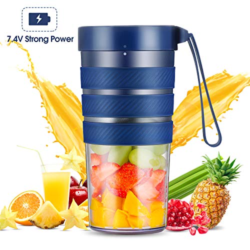 Portable Blender, Mini Smoothie Blender with Rechargeable Battery 7.4V Strong Power, 10oz Cordless