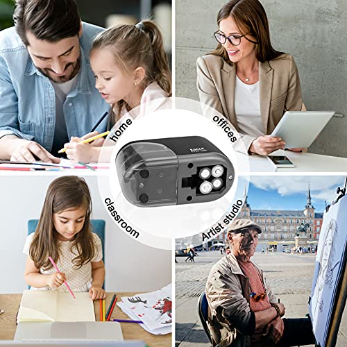Eagle Electric Pencil Sharpener, Battery Powered Sharpener, LED Light Shinning During Sharpening, Portable, with Reusable and Replaceable Blade, Suitable for Kids, Ideal School Office Supplies (Black) - Image 7