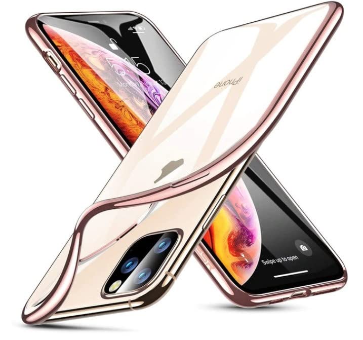 Carcasa de silicona cromada para iPhone 12 Pro Max Contour transparente Bumper Protection Gel flexible (plata)