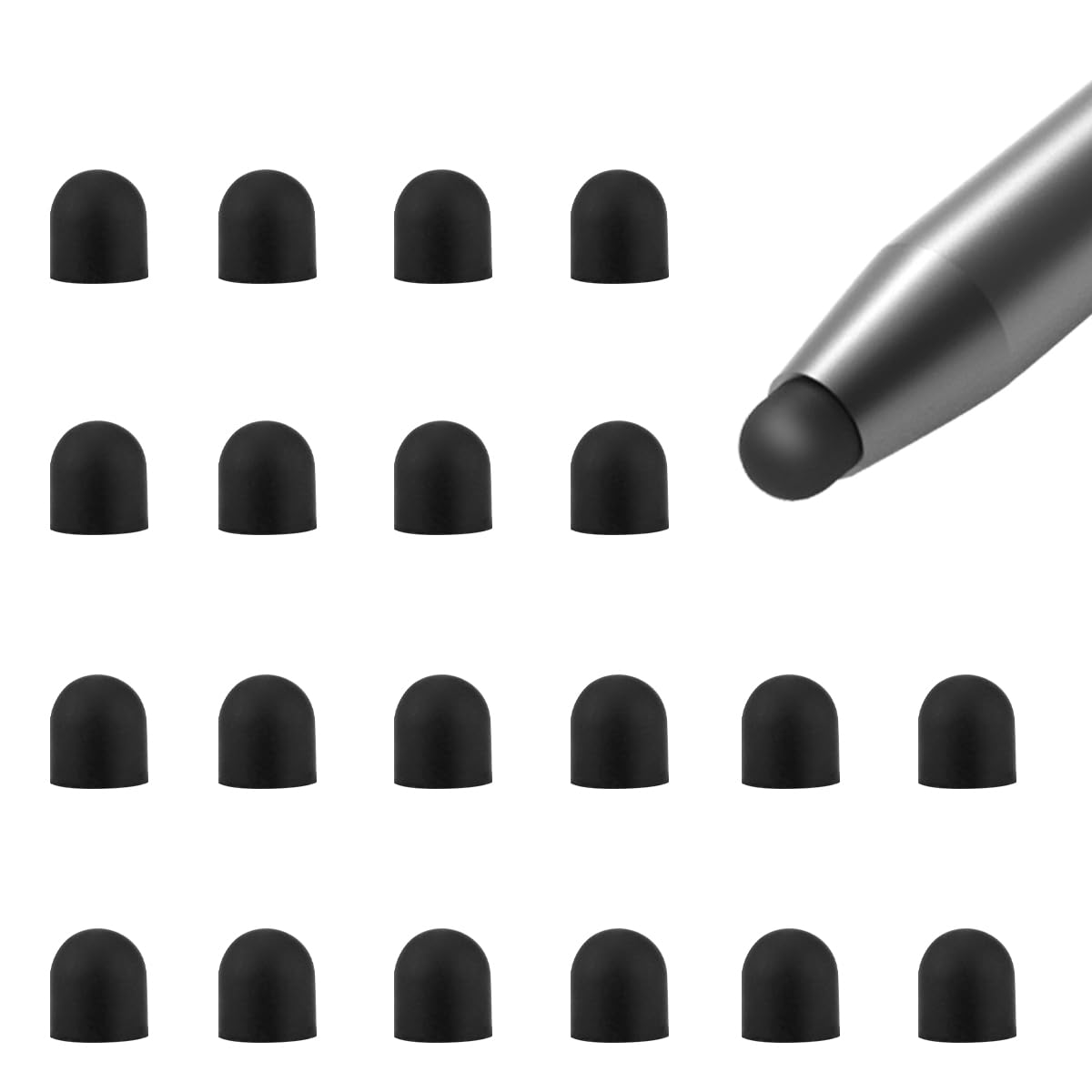 YOLUFER 20Pcs Replacement Stylus Tips Silicone Rubber Touch Screen Pens Tips for Stylus Touch Pen (7 * 8mm)