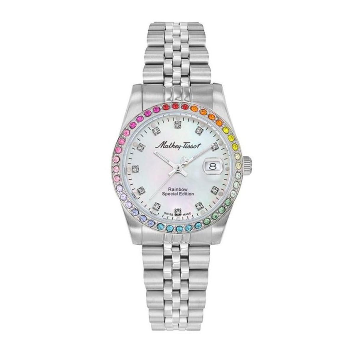 Mathey-Tissot Stainless Steel White Dial Analogue Watch for Women -D809Aqi, Silver Band (B0C8NMFYVD) Amazon Price History, Amazon Price Tracker