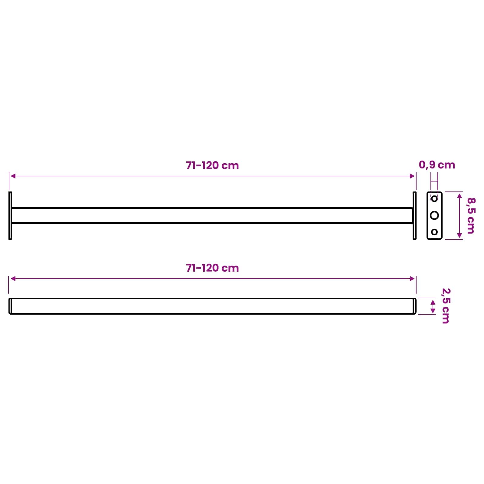 Barre de Sécurité Réglable 71-120 cm, Protection Anti-effraction Fenêtre (3, Blanc)