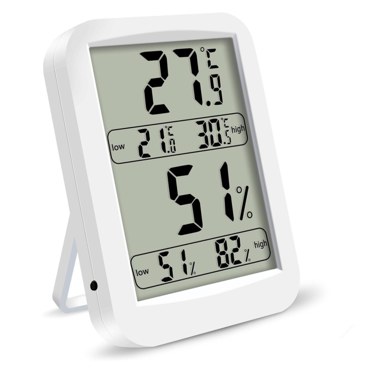 Termometro Igrometro Digitale da Interni Alta Precisione con Display LED Elettrico Grande Schermo Misura Umidità e Temperatura Locale per Camera Ufficio e Cameretta Senza Batteria