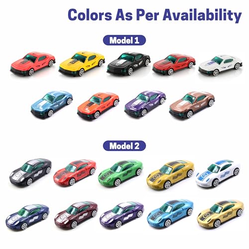 Image of Chanak Die-Cast Metal Racing Car Set of 2, Free Wheel Alloy Street Racer Toy Cars, Pull Back Style Mini Vehicle Playset for Kids 3+, Multicolour Metal Cars Birthday Gift for Boys & Girls, BIS Approved