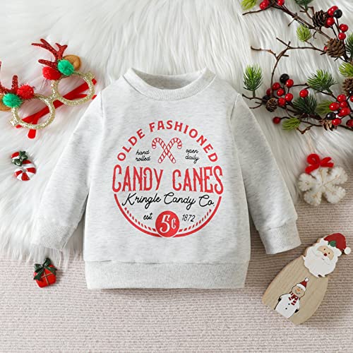 Adult Small Athletic Shirts Toddler Christmas Letters Prints Long Sleeve Sweatshirt Pullover Christmas Tops Little Boys Long Sleeve Shirts (Grey, 2-3 Years)4