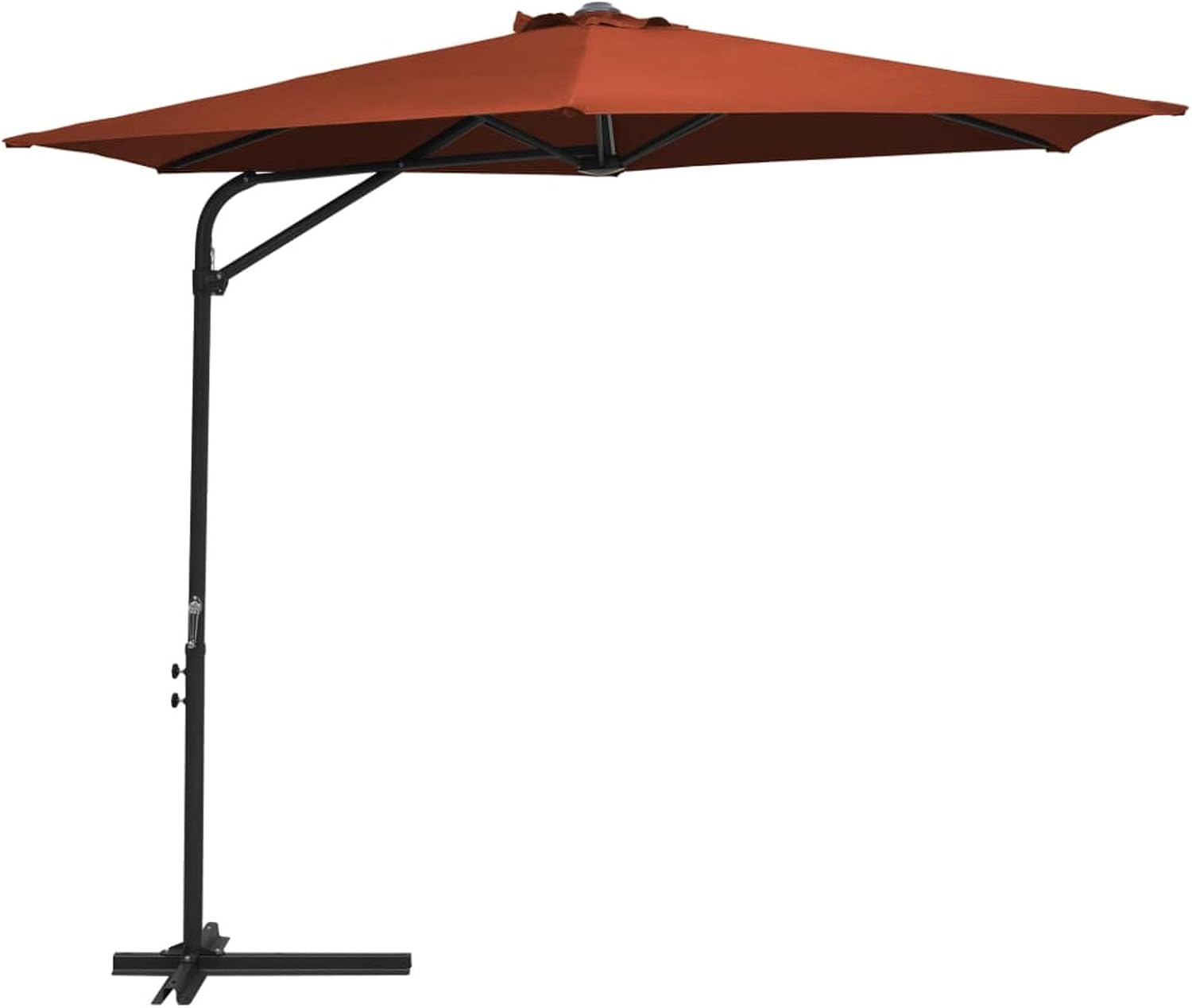Tidyard Sombrilla de Jardín con Palo Sombrilla para Exterior Jardín Terraza Balcón Parasol de Acero 300 cm Terracota