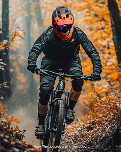 ILM Adult Mountain Bike Helmet Men & Women Full Face Lightweight BMX MTB Helmet ASTM CPSC CE Certified Cycling Helmet Model ZL-B068 (RB, Medium)