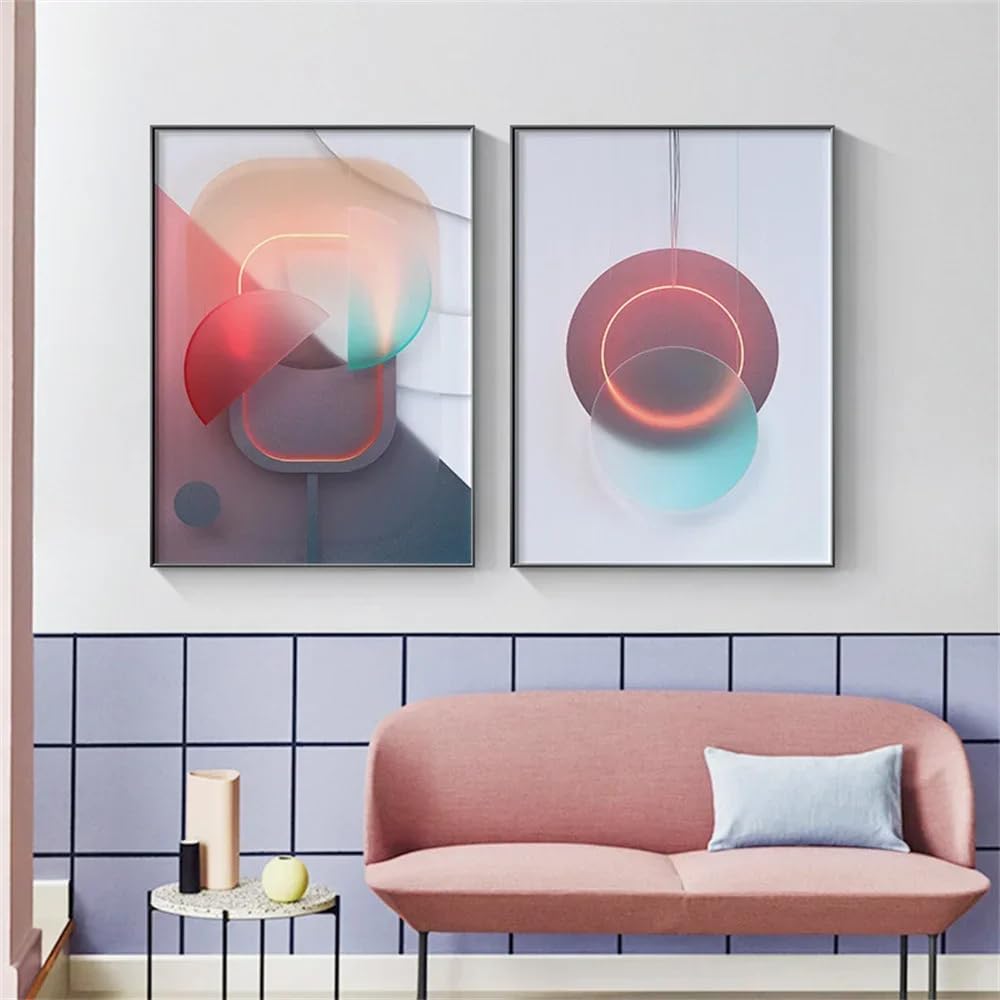 CLJKDX Nordic Modern Light and Shadow Space Architectural Geometric Abstract Canvas Poster Painting Home Living Room Sofa Bedroom Decor-40 * 60cm*3PCS (No Frame)