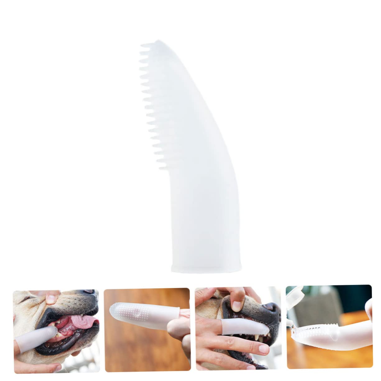 minkissy Lot De 4 Brosses À Dents Pour Animaux De Compagnie : Brosse À Dents Pour Chiens Et Chats Des Doigts Fine Et Espacée Extrémité Conique Facile À Nettoyer