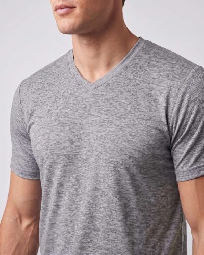 Image of 5 Pack: Men's V-Neck Dry-Fit Moisture Wicking Active Athletic Tech Performance T-Shirt
