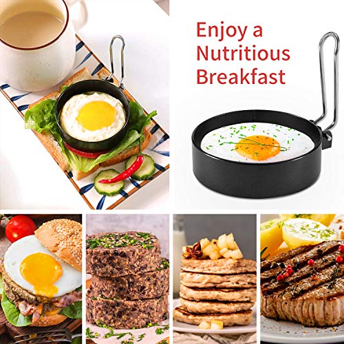 Foto von ATUIO - Ei Ringe, Spiegeleiformen, Eierringe, [3 Stück] Edelstahl Omelettform, Pancake Form, Edelstahl Ei Ring Spiegeleiform für Spiegelei/Pfannkuchen/Omeletts und Mehr