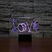 Produktbild 3D Illusion Lampe Schlagzeuginstrument LED Nachtlicht,7-farbige Nachttischlampe mit USB-Fernbedienung für Schlafzimmerdekoration und Kindergeburtstagsgeschenk