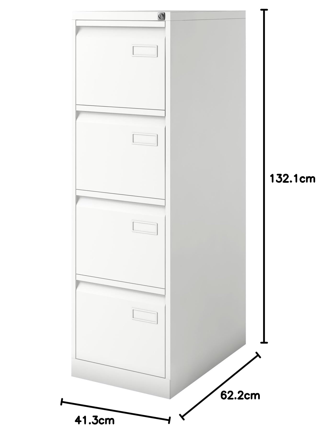 BISLEY Light Hängeregistraturschrank, einbahnig, DIN A4, 4 HR-Schubladen, Metall, 696 Verkehrsweiß, 62.2 x 41.3 x 132.1 cm