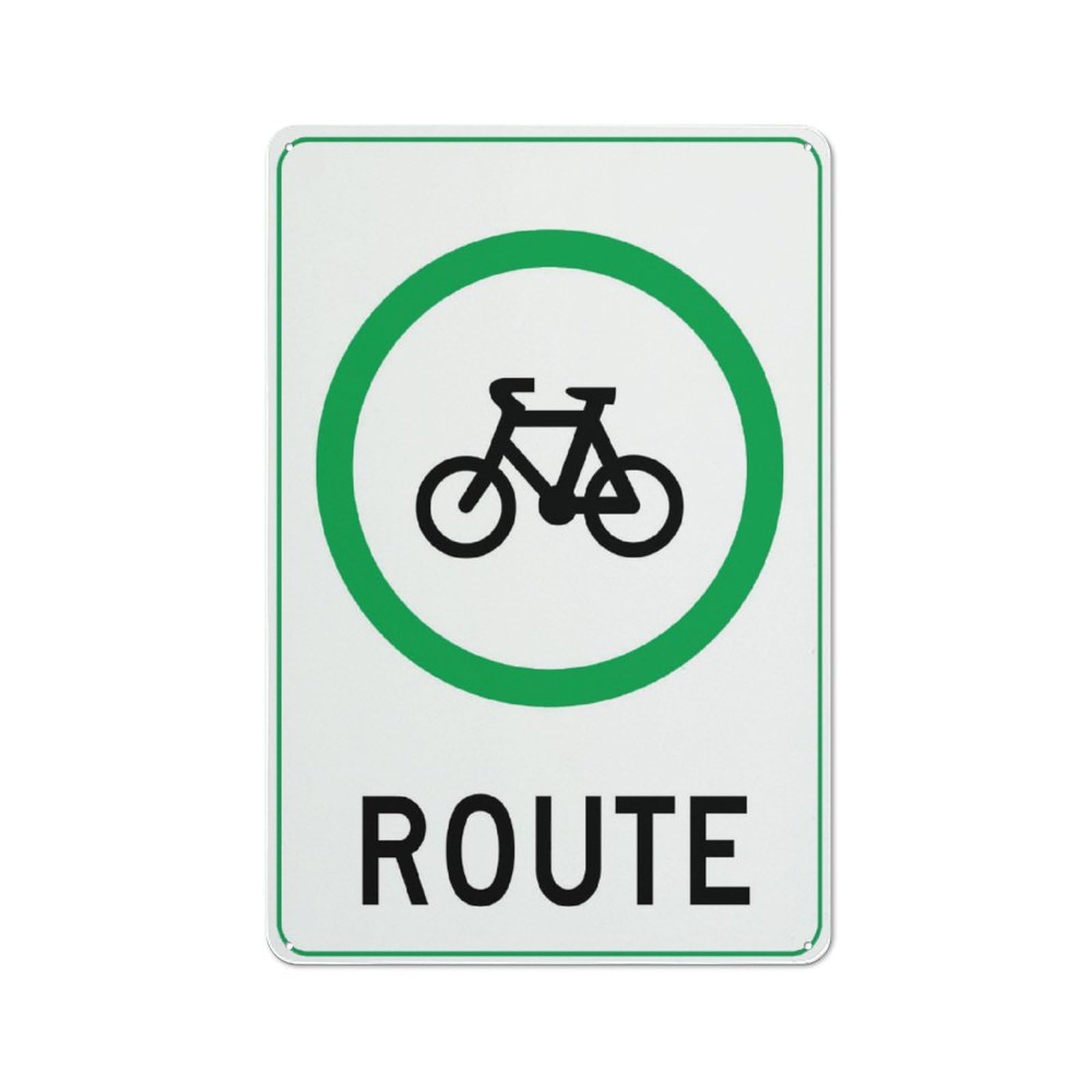 Bike Route Sign 12”X8” Metal Signs Aluminum Sign Pre-Drilled Holes For Easy Mounting Indoor Or Outdoor Use For Fence Door Or Gate