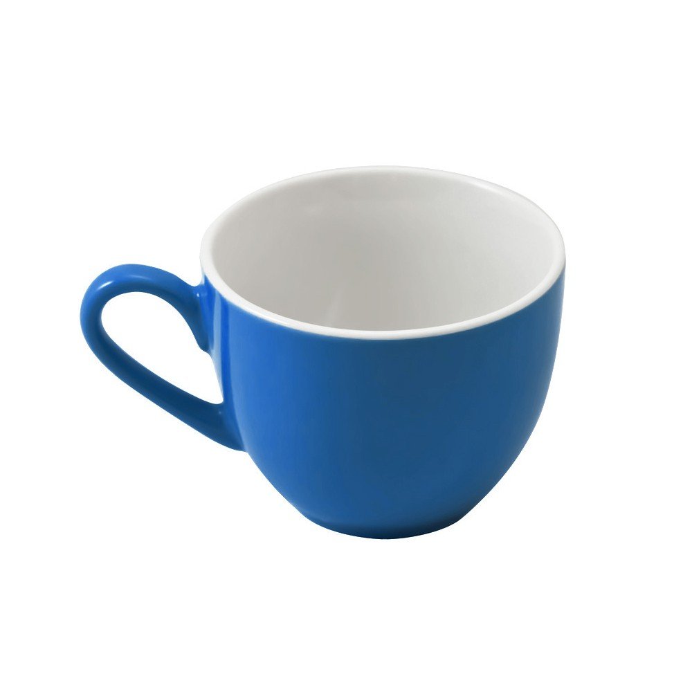 Ritzenhoff & Breker Doppio Espressotassen, 6er Set, Espresso Obertassen mit farbigem Rand, Porzellan, Indigo Blau, 80 ml, 063905