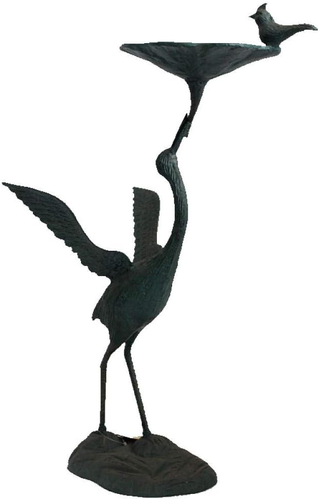 観音菩薩 立像 メタルクラフトガーデンヴィラ蓮の葉鶴鳥食器盆地装飾