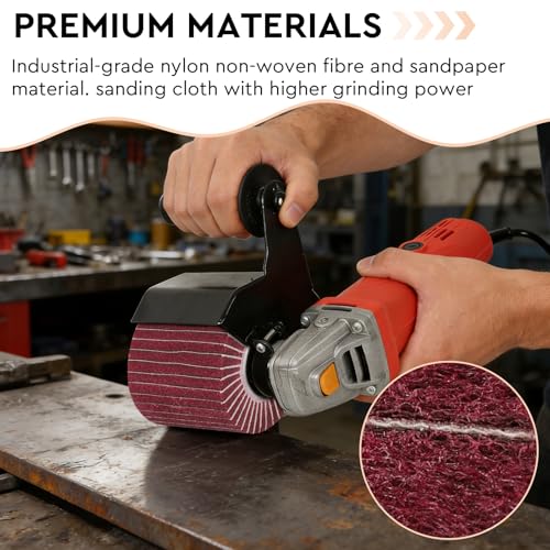 EXLECO Schleifwalze für φ19mm Bürstenschleifer, 320 Körnung Satinier Schleifbürste mit Schleifpapier, 120x100mm Satinierwalze, Satiniermaschine Schleifrolle Bürste, Satinierbürste für Holz, Metall