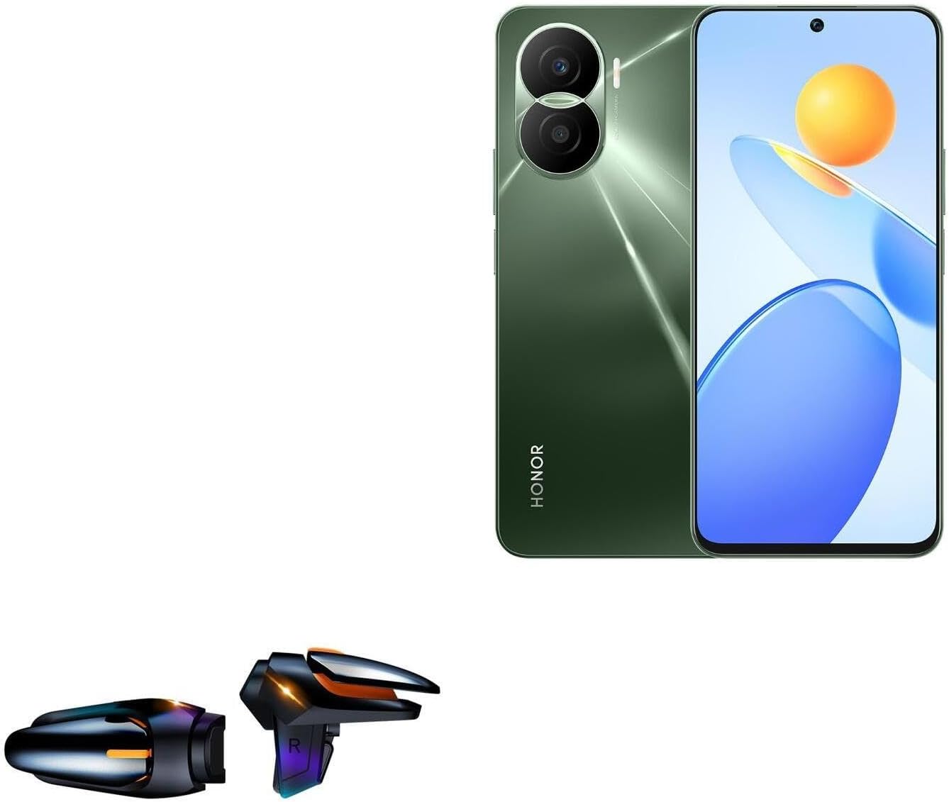 BoxWave Gaming Gear Compatible with Honor Play7T Pro - Touchscreen QuickTrigger Auto, Trigger Buttons Autofire Gaming Mobile FPS - Jet Black