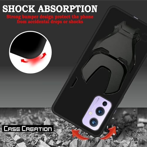 Image of COVERLY Official 3D Touch Feel Trending Real Hero Avengers Logo Mask Soft Rugged Grip TPU Silicone Iron Man Super Power Cartoon Movie Engraved Silicone Matte Strong Back Cover for Oneplus 9 -Black