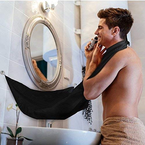 FEELING MALL Beard Bib Beard Apron - Beard Hair Catcher for Men Shaving & Trimming, Non-Stick Beard Cape Grooming Cloth, Waterproof, with Suction Cups, Best Gifts for Men