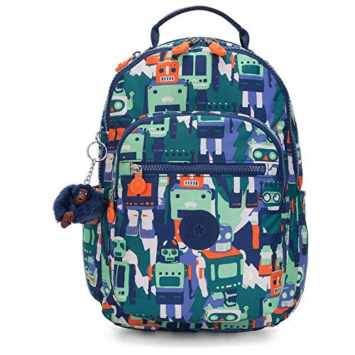 Kipling Seoul Mochila Escolar  Rosa  Robot Camo Azule