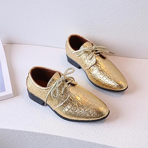Image of Generic Boys Dress Shoes Toddler Kids Retro Pointed Toe Low Heel Lace Up Comfort Leather Shoes Dance Party Birthday Performance Shows