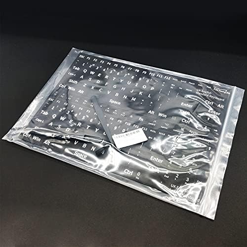 2 Pcs English UK Replacement Non Transparent BLACK Stickers with White LettersGlossySuitable for any standard Keyboard,laptop Keyboard,apple keys, With two tweezers and cleaning brush