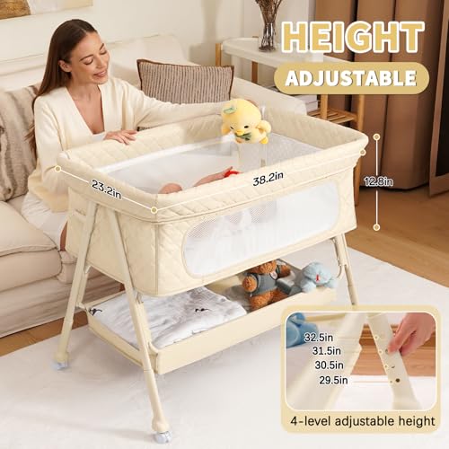 Baby Bedside Sleeper Bassinet, 4‑Height - image 2