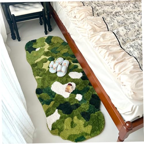Tapis en mousse verte rectangulaire et mignon pour douche - 3