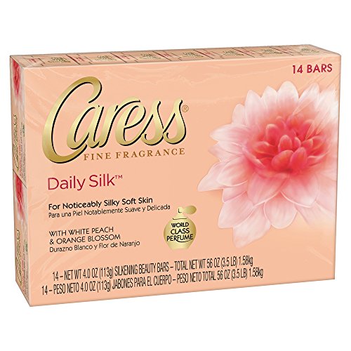 Caress Daily Silk 4 oz Beauty Bar White peach & Silky Orange blossom, 14-Pack - Thumbnail 2
