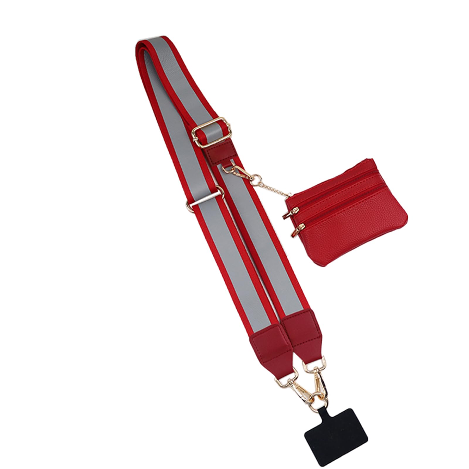 Ksopuert Reflective Red Reflective Clip And Go Strap Crossbody Phone Chain With Zipper Wallet Pouch Adjustable Phone Lanyard Wristband (Reflective Red)