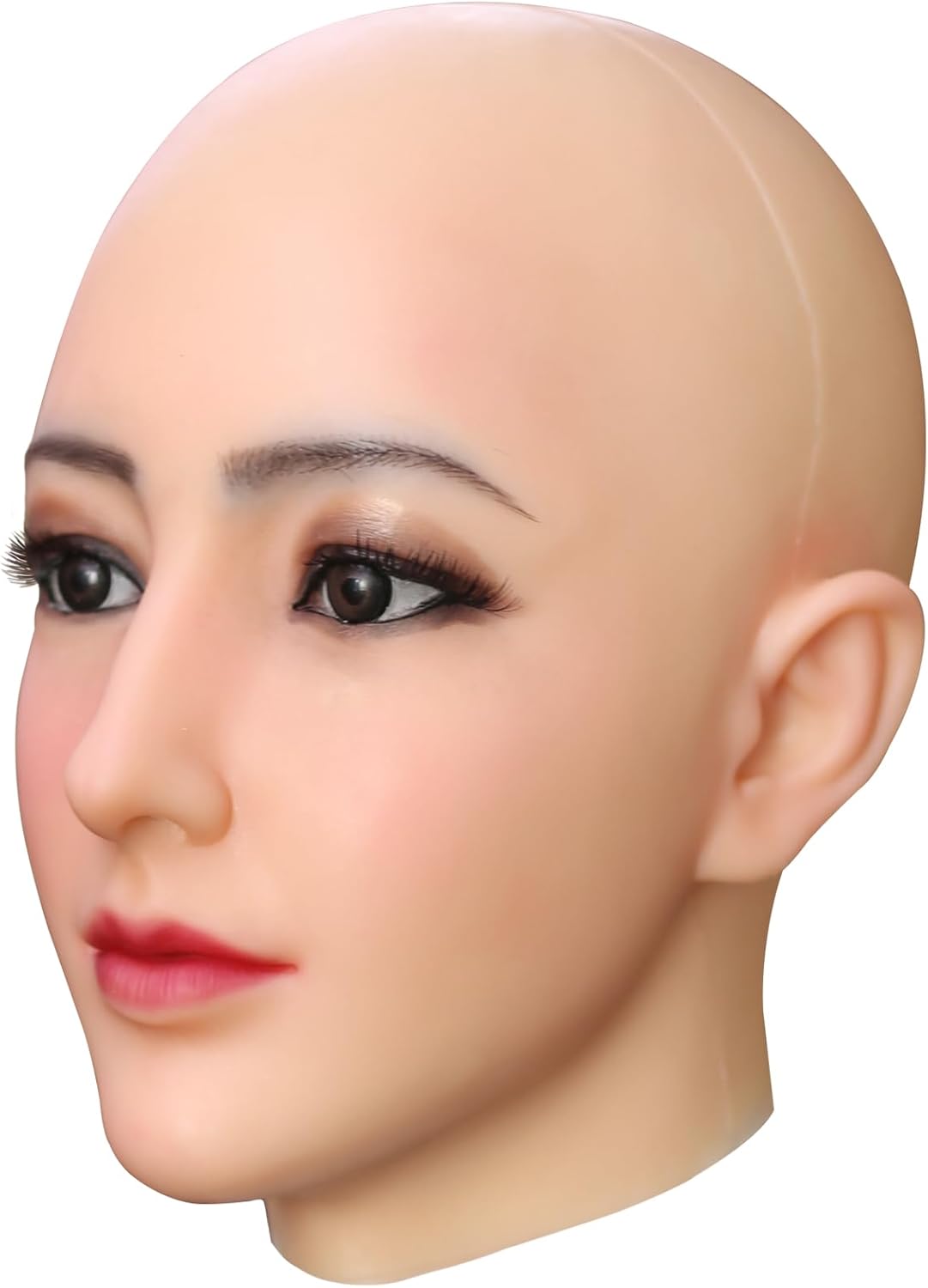 Realistic Mask Silicone Female Mask Full Head Face Mask for Crossdresser Cosplay Halloween