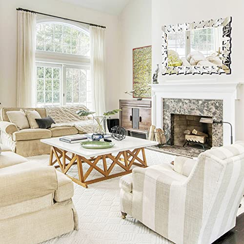 Autdot Wall Mirror For Decor, Large Bathroom Mirror With Beveled Edge, 36" X 24" Modern Accent Mirror For Living Room, Dining Room, Fireplace, Foyer Decor #TOP7