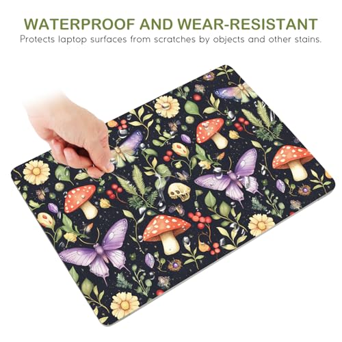 Image of DINKY Laptop Notebook Skin Sticker Cover Decal, 13 13.3 14 15 15.4 15.6 inch Laptop Vinyl Skin Sticker Cover Soft Art Protector Netbook (Mushroom Butterfly)