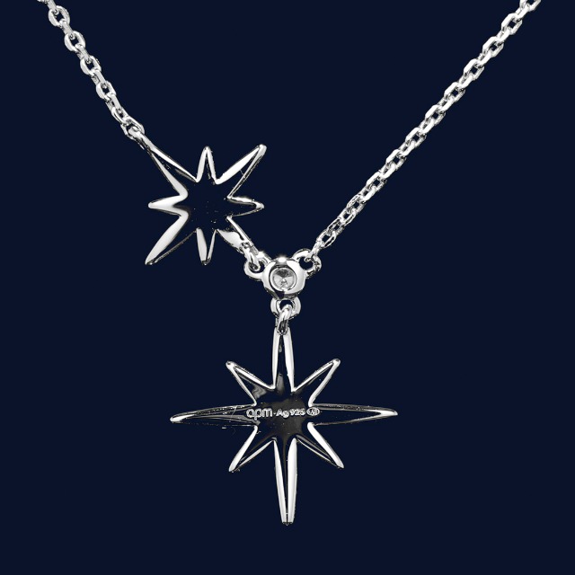 apm*星形モチーフ シルバーネックレス Amazon | [APM Monaco] ネックレス レディース 二つの流れ星 六芒星