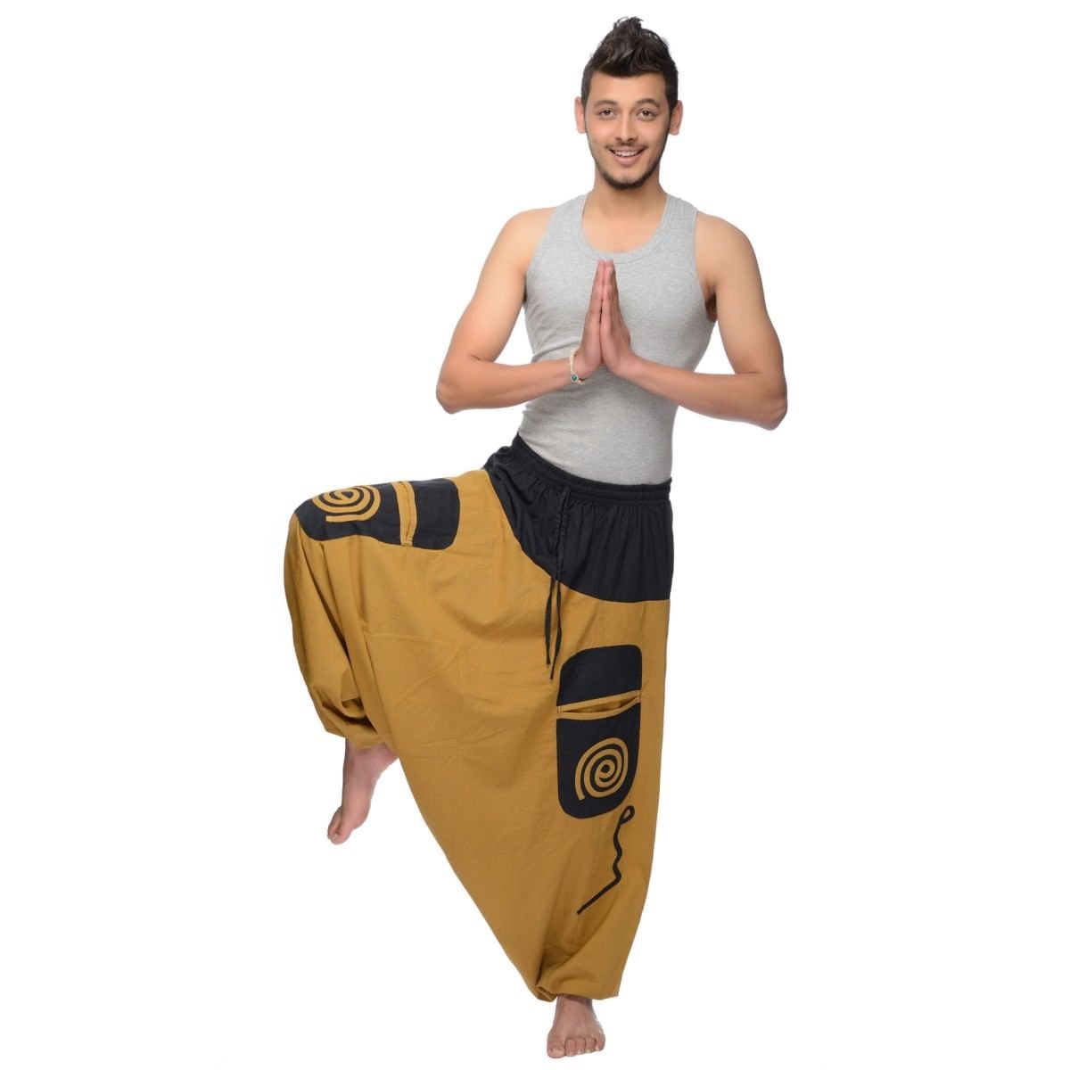 Simandra Haremshose Pumphose Aladinhose Pluderhose Yoga Goa Sarouel Baggy Aladin Freizeithose Herren