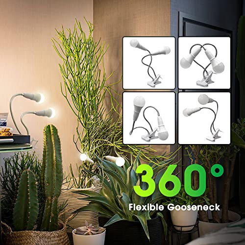 Grow Lights For Indoor Plants, Briignite Full Spectrum Grow Light 22W, Dual Head Clip On Grow Lights 200W Equivalent, Adjustable Gooseneck, Bulbs Replacement, Grow Lights For Seed Starting, Succulents #TOP2