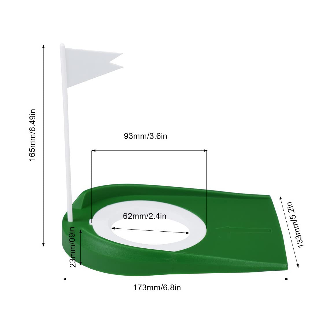 Lot de 2 drapeaux d'entraînement pour la tasse de golf - Intérieur ou extérieur